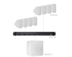Акустическая система ATEO2х8BAS настенные динамики + сабвуфер. Audac 305Вт